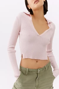 BDG Jude Ribbed Collared Sweater