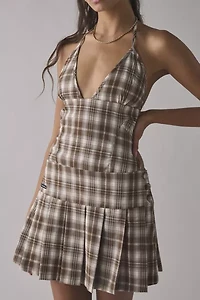 House Of Sunny The Hoxton Check Open-Back Mini Dress