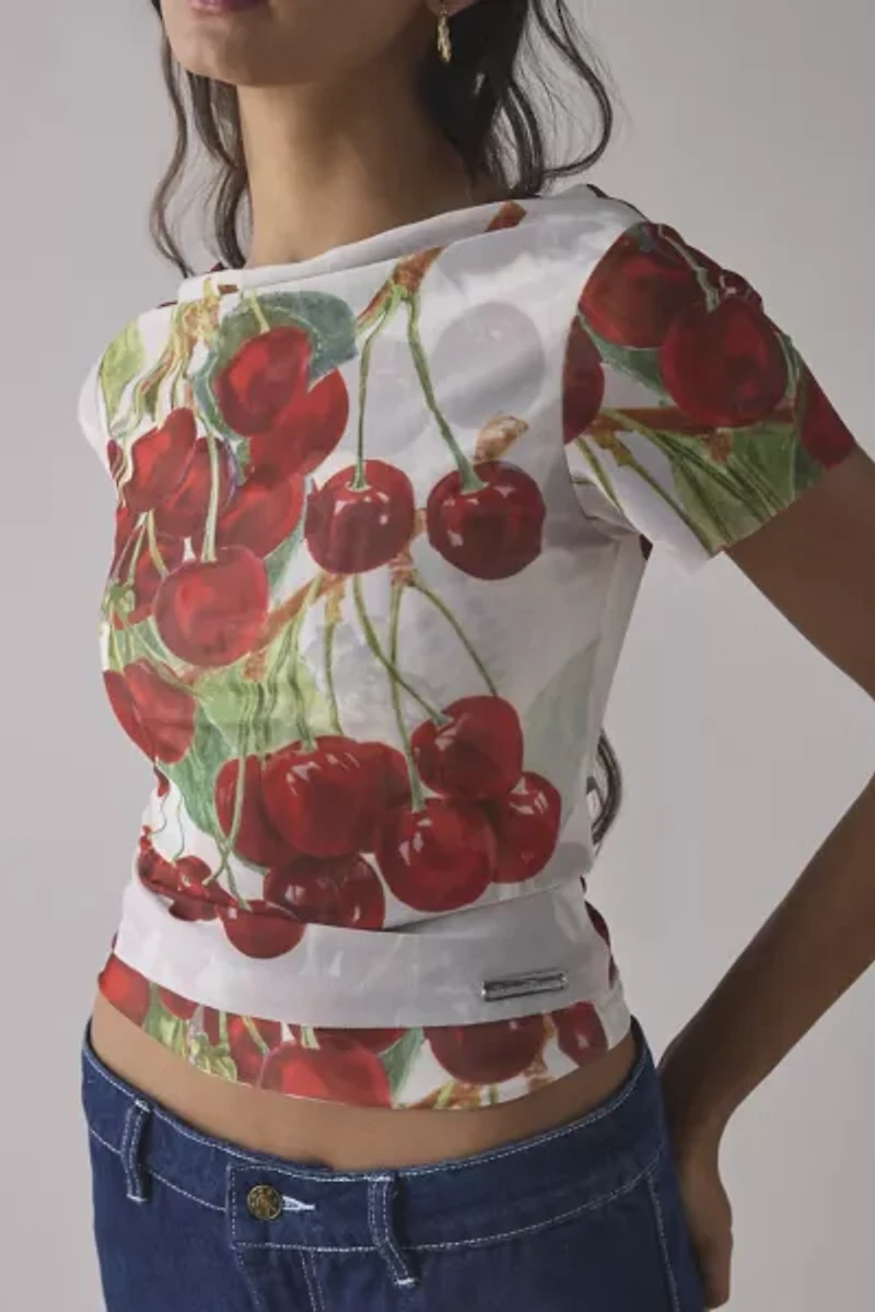 House Of Sunny The Cherry Mesh Top
