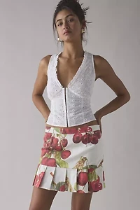 House Of Sunny The Cherry Pleated Mini Skirt