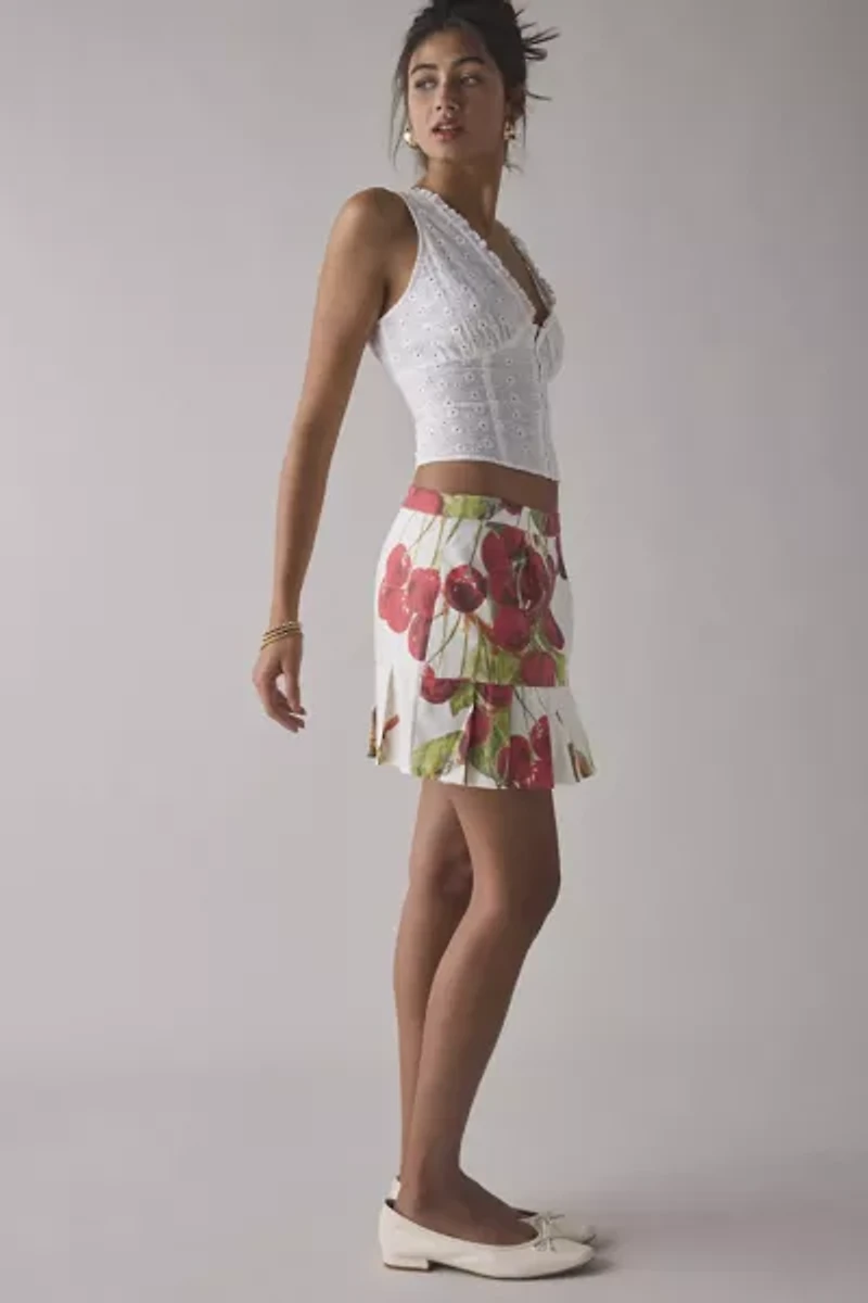 House Of Sunny The Cherry Pleated Mini Skirt