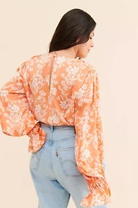 4SI3NNA Floral V-Neck Bodysuit