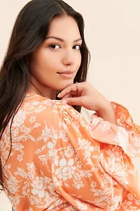 4SI3NNA Floral V-Neck Bodysuit