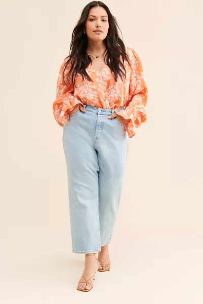 4SI3NNA Floral V-Neck Bodysuit