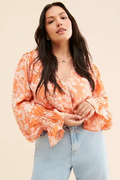4SI3NNA Floral V-Neck Bodysuit