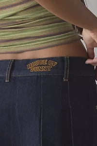 House Of Sunny Pleat Denim Mini Skirt
