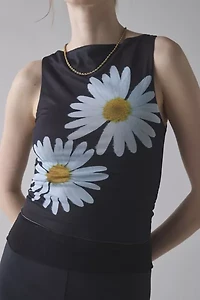House Of Sunny Daisy Layer Mesh Boatneck Top