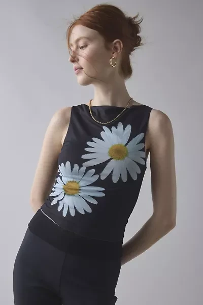 House Of Sunny Daisy Layer Mesh Boatneck Top