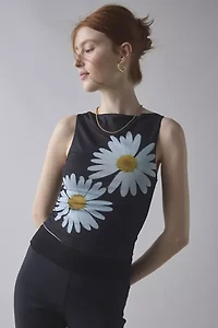House Of Sunny Daisy Layer Mesh Boatneck Top