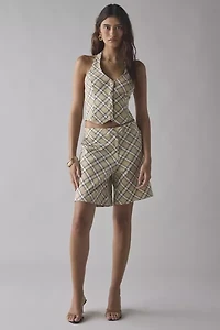 House Of Sunny Sloane Check Waistcoat Vest Top
