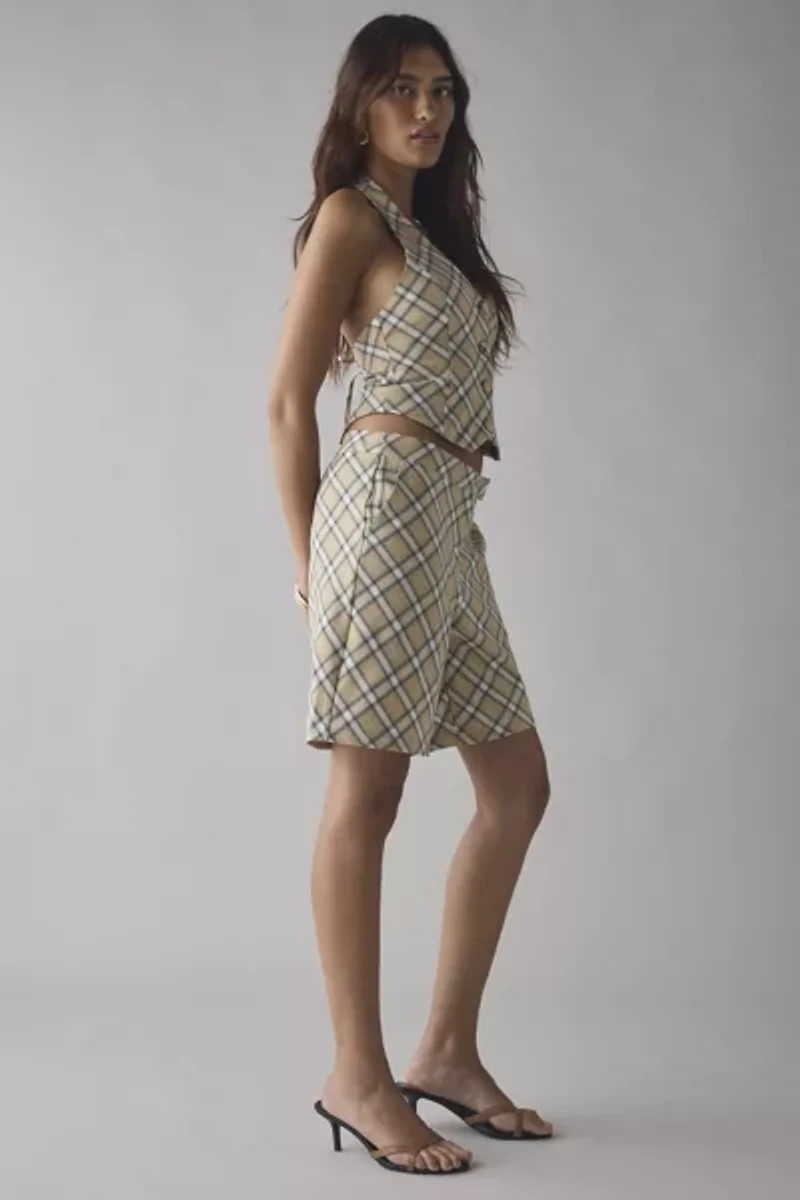 House Of Sunny Sloane Check Longline Short