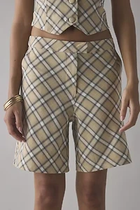 House Of Sunny Sloane Check Longline Short