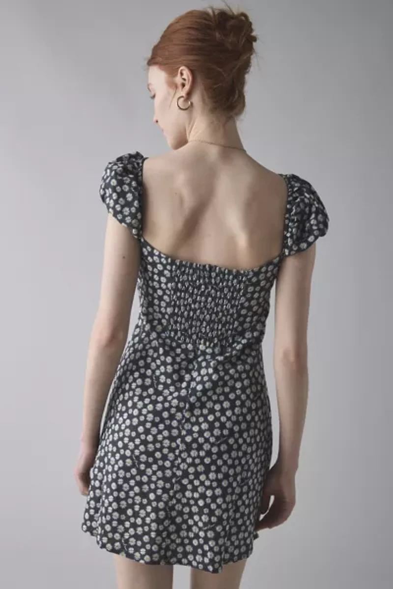 House Of Sunny Ditsy Daisy Milkmaid Mini Dress