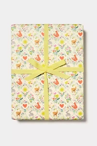 Red Cap Woodland Critters Wrapping Paper
