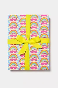 Red Cap Birthday Rainbows Wrapping Paper