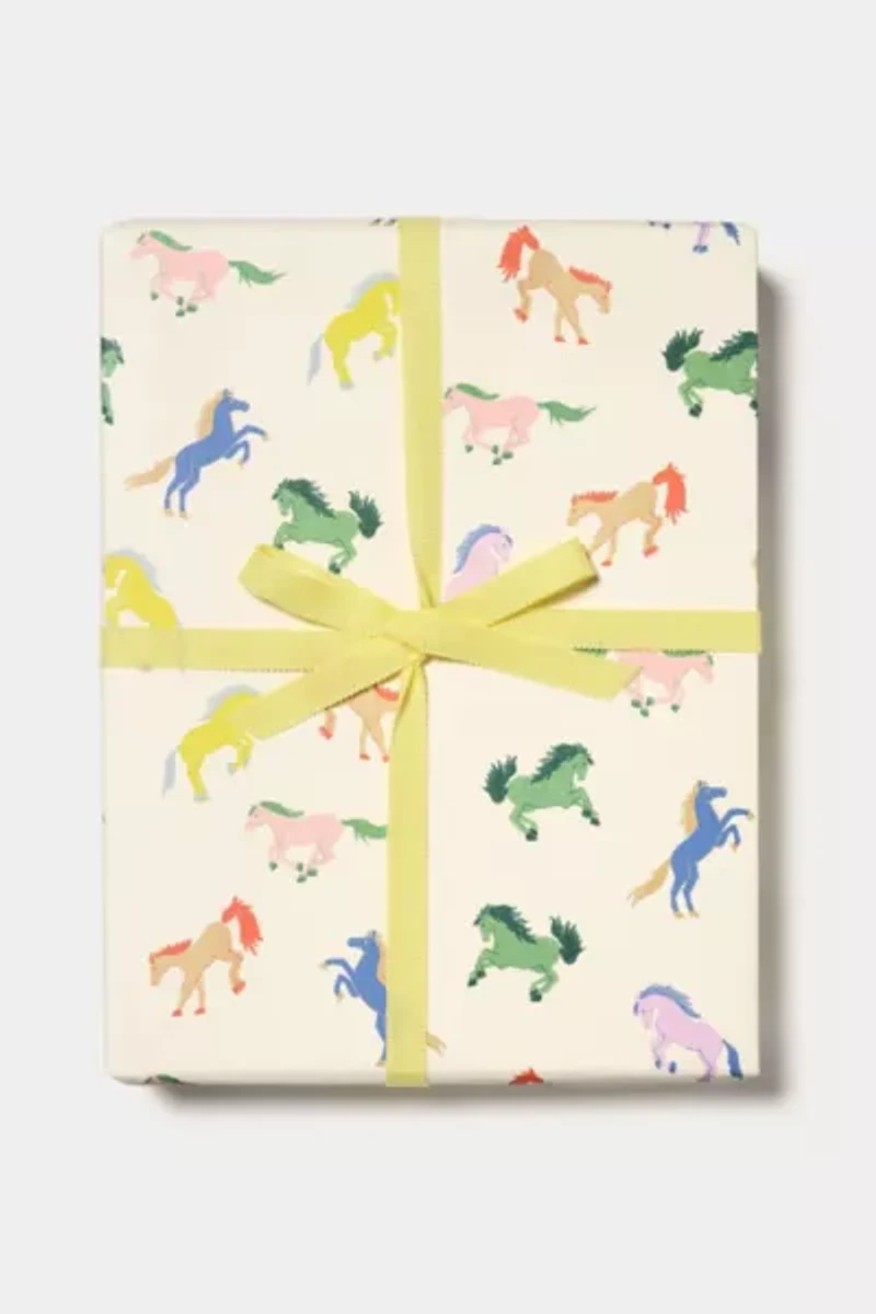 Red Cap Wild Horses Wrapping Paper