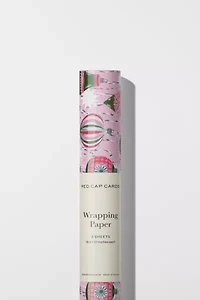 Red Cap Retro Ornaments Holiday Wrapping Paper