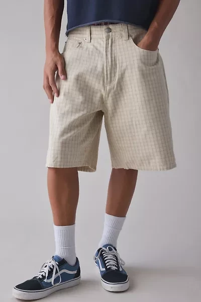 OBEY Plaid Pattern Baggy Denim Short