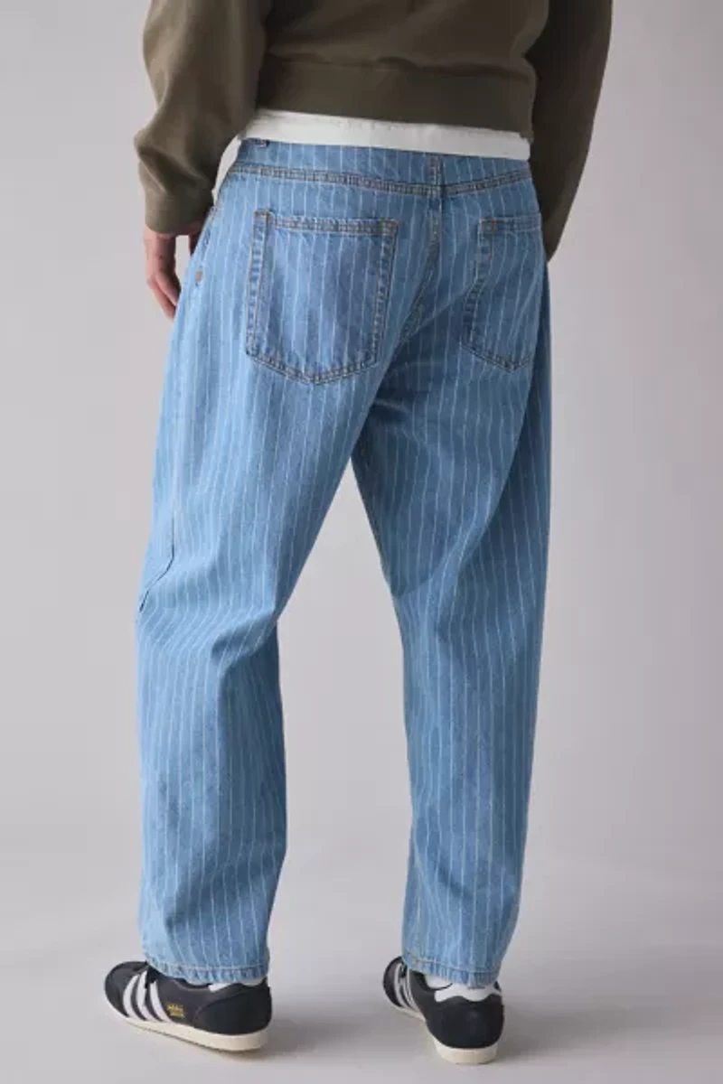 BDG Pinstripe Pleated Straight Fit Denim Jean