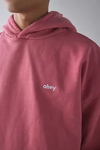 OBEY Lowercase Embroidered Pigment Dye Hoodie Sweatshirt