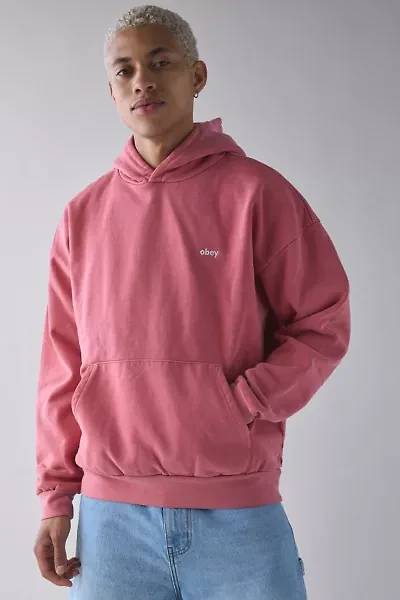 OBEY Lowercase Embroidered Pigment Dye Hoodie Sweatshirt