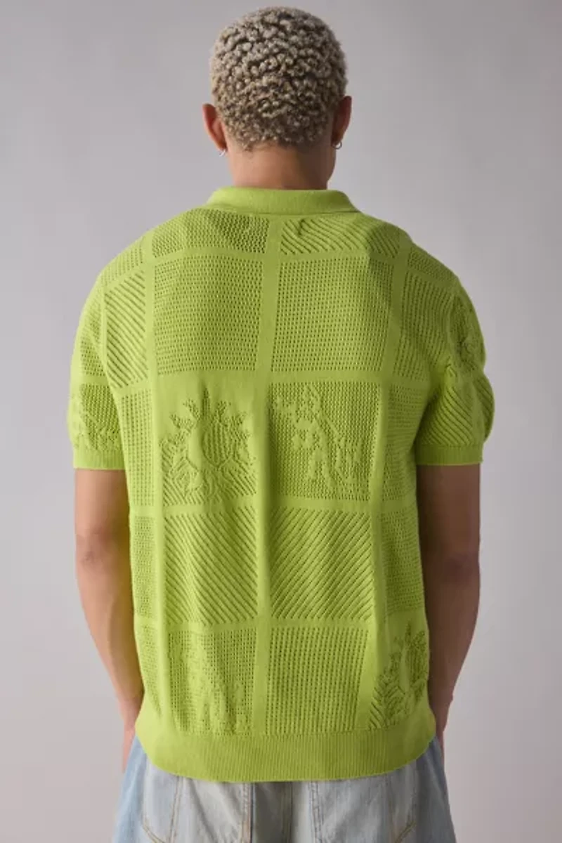 Pas de Mer Not Long Time Knit Button-Down Shirt