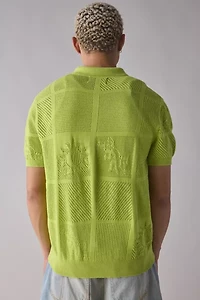 Pas de Mer Not Long Time Knit Button-Down Shirt
