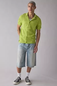 Pas de Mer Not Long Time Knit Button-Down Shirt