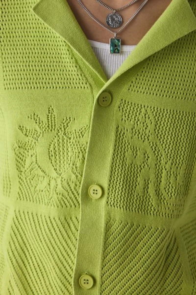 Pas de Mer Not Long Time Knit Button-Down Shirt