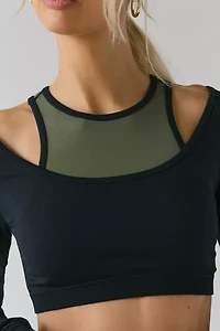 P.E Nation Sutton Long Sleeve Cropped Performance Top