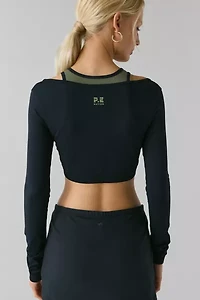 P.E Nation Sutton Long Sleeve Cropped Performance Top