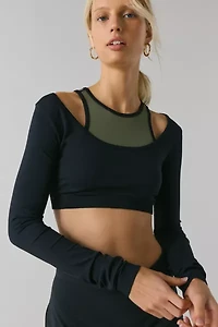 P.E Nation Sutton Long Sleeve Cropped Performance Top