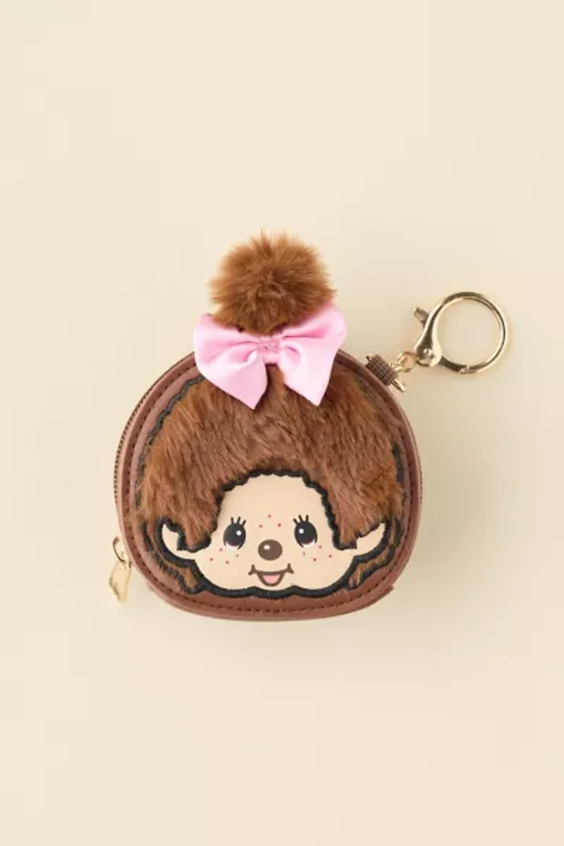 Monchhichi Fuzzy Mini Coin Purse Keychain