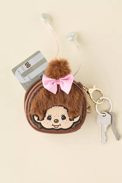 Monchhichi Fuzzy Mini Coin Purse Keychain