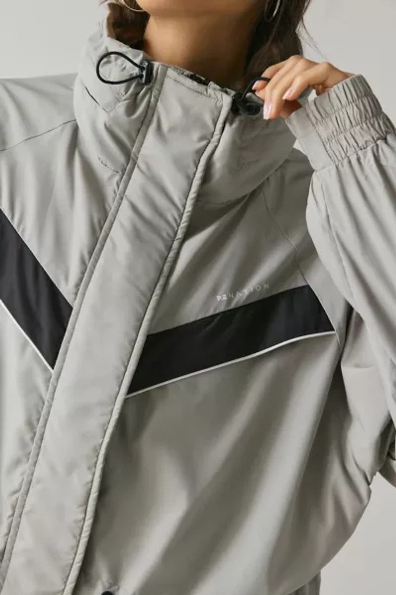 P.E Nation Shelter Biscuit Cropped Windbreaker Jacket