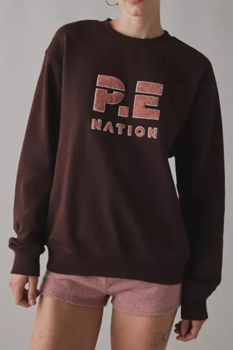 P.E Nation Heads U 2 Sweat Mahogany Crew Neck Pullover