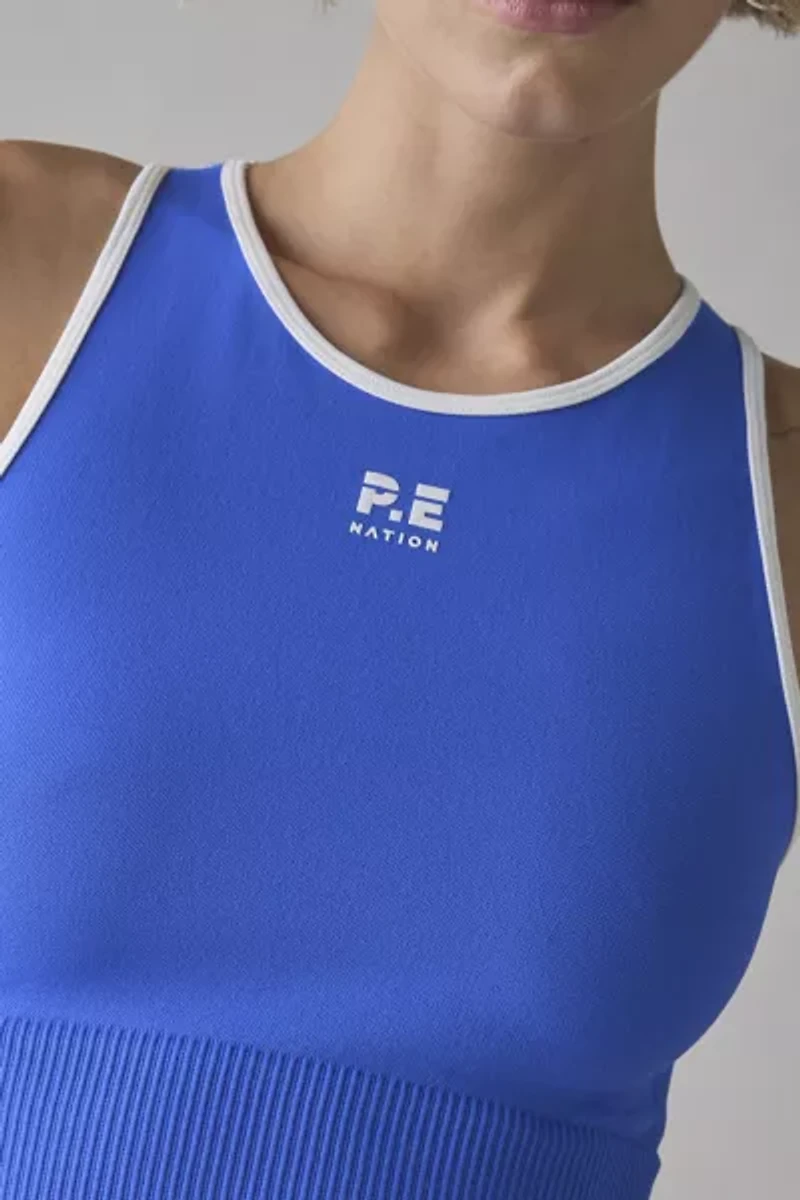 P.E Nation Royal Blue Restore Seamless Crop Tank Top