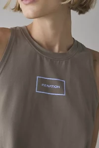 P.E Nation Fawn + Dusty Blue Kite Cropped Tank Top