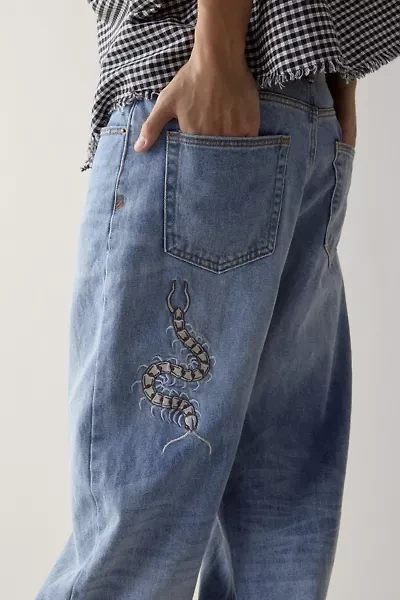BDG Embroidered Centipede Baggy Skate Fit Jean