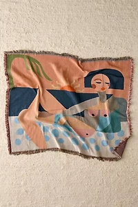 Jungalow  Nude Beach Tapestry Throw Blanket