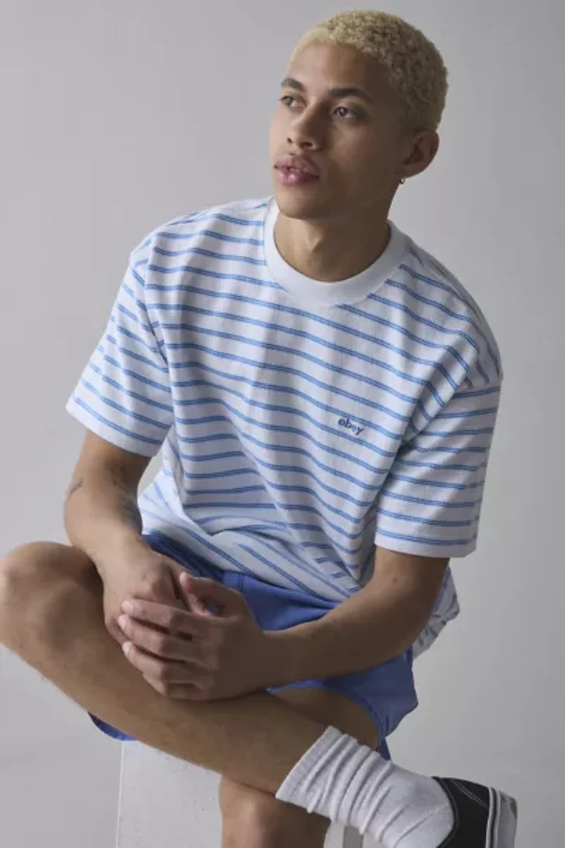 OBEY Observe Stripe Pattern Relaxed Fit Tee