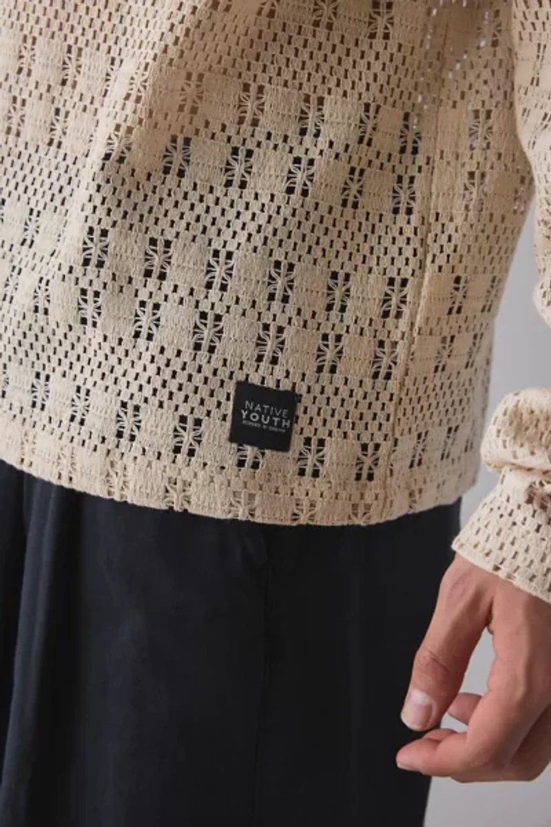 Native Youth Dennis Crochet Polo Shirt