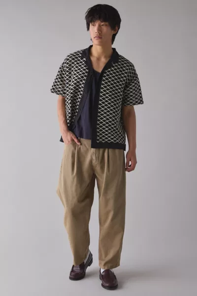 Native Youth Cree Crochet Short Sleeve Collared Cardigan