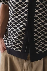 Native Youth Cree Crochet Short Sleeve Collared Cardigan