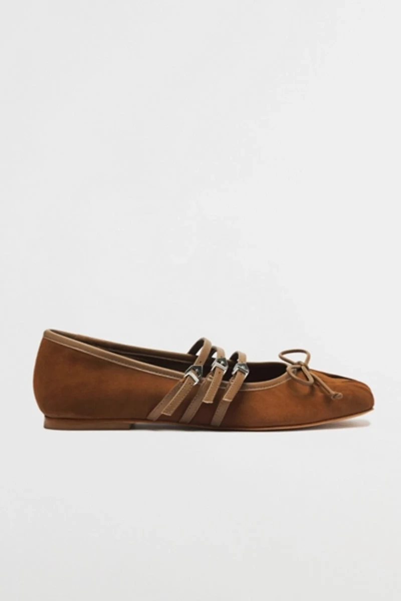 Schutz Arissa Strap Suede Ballet Flat