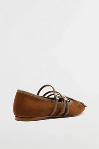 Schutz Arissa Strap Suede Ballet Flat