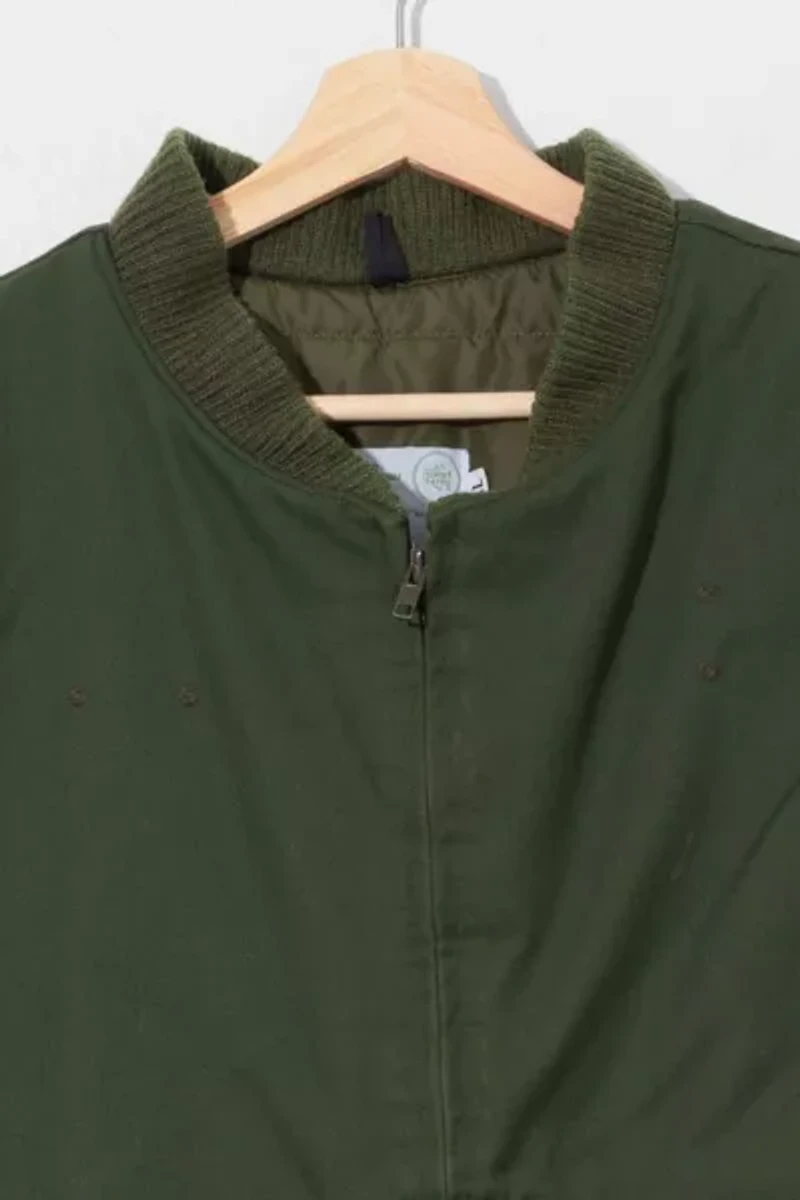 Vintage 1990s Green Cotton Puffer Work Vest