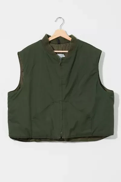 Vintage 1990s Green Cotton Puffer Work Vest