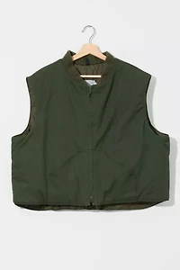 Vintage 1990s Green Cotton Puffer Work Vest