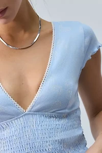 Kimchi Blue Only You Smocked Short Sleeve Top